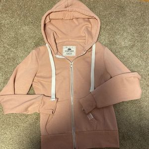 Cream pink zip up